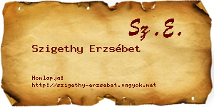 Szigethy Erzsébet névjegykártya