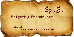Szigethy Erzsébet névjegykártya