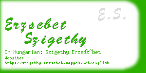 erzsebet szigethy business card